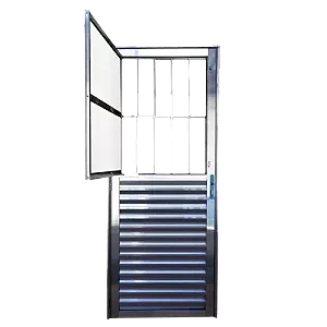 Porta Aluminio Com Postigo 210X80 Brilhante Direita Dl Esquadrias