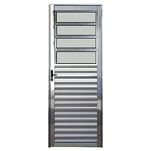Porta Aluminio Basculante 210X80 Esquerda Brilhante Dl Esquadrias