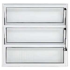 Vitro Aluminio Basculante 60x80 Branco Vidro Canelado 1487 Janellot