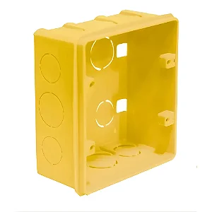 Caixa de Luz de Embutir 4x4 Amarela 12401003 Metasul