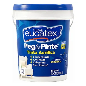 Tinta Acrílica Fosco Branco 20L Peg & Pinte Eucatex
