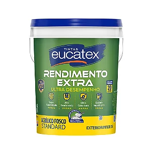 Tinta Acrílica Fosco Rende Extra 20L Branco Eucatex
