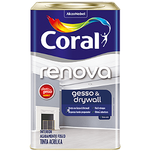 Tinta Acrilica Renova Gesso & Drywall 18L Branco Direto No Gesso Coral