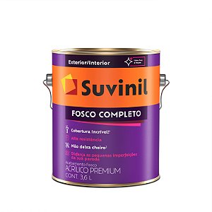 TINTA ACRILICA FOSCO COMPLETO BRANCO NEVE 3,6L SUVINIL