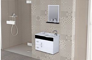 Toucador Kit Siena 55 Suspenso Preto Rorato