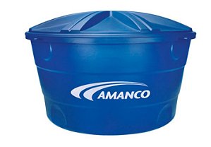 CAIXA DAGUA 1000L POLIETILENO AZUL COM TAMPA AMANCO