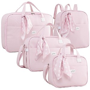 Kit Bolsa Maternidade Candy 4 Peças Rosa