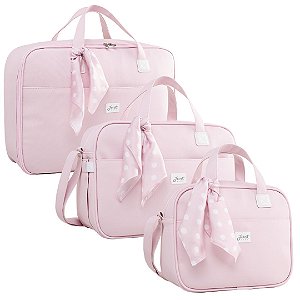 Kit Bolsa Maternidade Candy 3 Peças Rosa