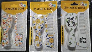 Kit Infantil Bebê Escova E Pente Cabelo Baby Marco Boni