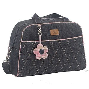 Frasqueira Jeans com Rosa - Just Baby