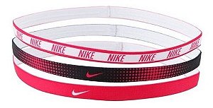 Faixa de Cabelo Nike Hairbands 3 Pack Rosa e Branco