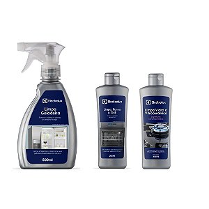 Kit Limpa Geladeira - 500ml + Limpa Forno - 200ml + Limpa Vidro e Vitrocerâmico - 200ml Electrolux