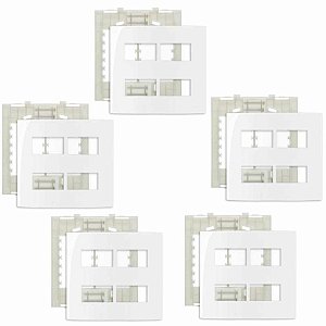 5 Conjuntos MarGirius Sleek Placa 4x4" + Suporte - 4 postos separados - 16019