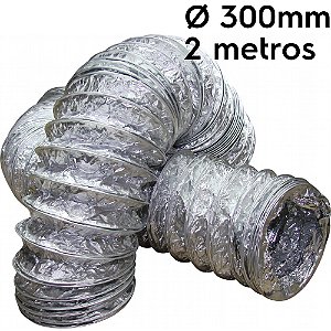 Duto flexível aluminizado diâmetro 300mm com 2 metros