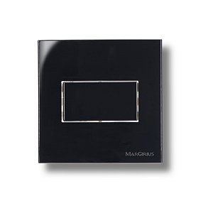 MarGirius Sleek Interruptor Simples 10A 70x70 para Móveis Preto Ebony