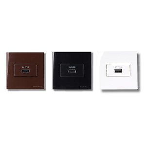 Margirius Sleek Carregador USB 2A Tomada 70x70 para Móvel
