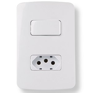 Conjunto 4×2” 1 interruptor simples 10A 250V~ + 1 tomada 2P+T 20A 250V~