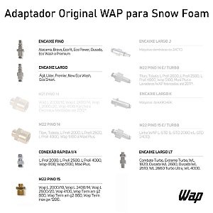 Adaptador Encaixe Wap Para Snow Foam - Determinados Modelos