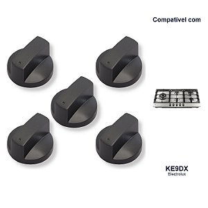 Kit com 5 Manipulos para Fogão Cooktop Electrolux KE9DX - A26406901
