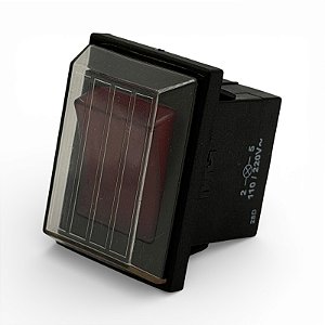 Interruptor Bipolar MarGirius 30223 15A 250V Com Luz Vermelha e Capa Protetora Para Lavadora Aspirador Lavajato