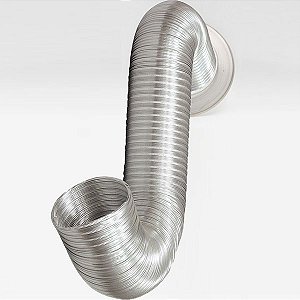 Tubo Semi Rígido em alumínio 80mm com 1,5m - com 1 aro de arremate