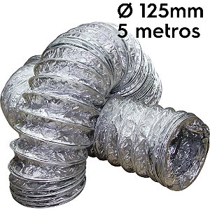 Duto flexível aluminizado 125mm com 5 metros