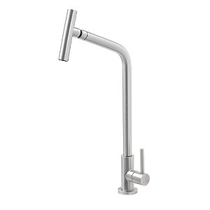 Torneira de Mesa com Bica Articulada em Aço Inox Tramontina Versa