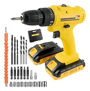 Parafusadeira Furadeira EDA 12V com 2 Baterias + Maleta Kit 23 Peças Profissiona