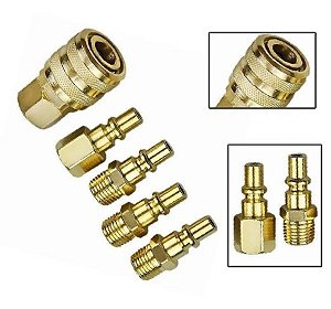 Kit Engate Rápido Fêmea E Conectores 1/4 jogo com 5 peças