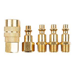 Kit Engate Rápido Fêmea E Conectores 1/4 jogo com 5 peças