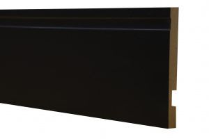 Rodapé em Madeira 100x240MM  Preto C/ Friso