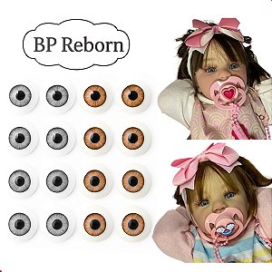 Olho Arte Bebê Reborn Azul Marítimo ou Castanho Claro Olhos 16mm Ao 22mm