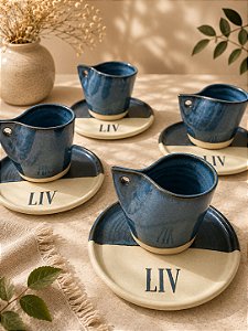 Conjunto Xícara gota e pires personalizado