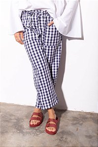 Calça Midi Vichy Marinho