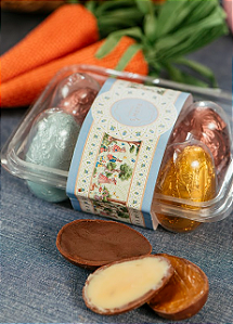 Cestinha com 6 ovinhos de galinha - Páscoa 2026