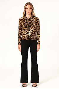 Blusa Feminina M.Officer Animal Print – Manga Longa com Capuz