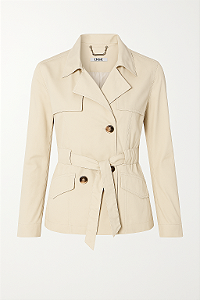 Jaqueta Feminina Cru – Botões Frontais e Cinto Ajustável