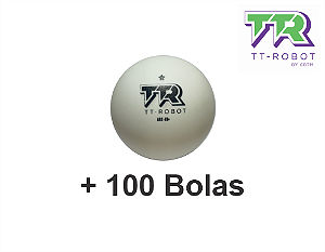 KIT COM 100 BOLAS BRANCAS 1 ESTRELA TENIS DE MESA 40+ ABS COM EMENDA
