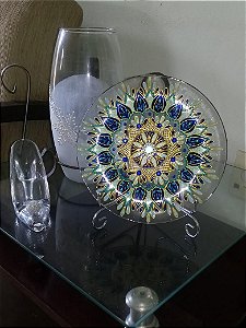 Mandala em Prato decorativo transparente