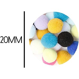 Aviamento Pompom Multicor 20mm C/100unid. Pacote Pom-Pom-Multi Nybc