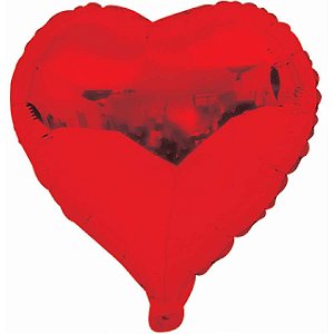 Balão Metalizado Decorado Coração Vermelho 20cm. /03unid Pacote 9530 Gala