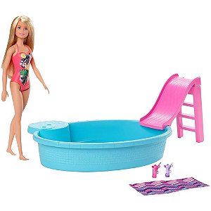 Barbie Estate Piscina Chique Com Boneca Un Ghl91 Mattel