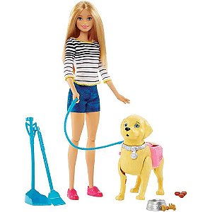 Barbie Family Barbie Passeio C/Cachorro Un Dwj68 Mattel