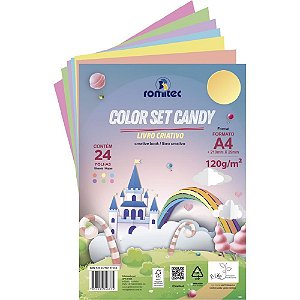 Bloco Para Educação Artística Criativo Colorset Candy A4 24f Bloco 5637rl Romitec