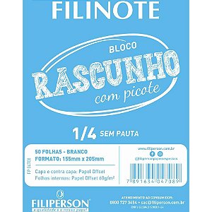Bloco Para Rascunho C/Picote S/Pauta 155x205 50fl Pct.C/10 04708 Filiperson