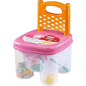 Brincando De Casinha Cadeirinha C/Kit Cozinha Un 6466 Homeplay