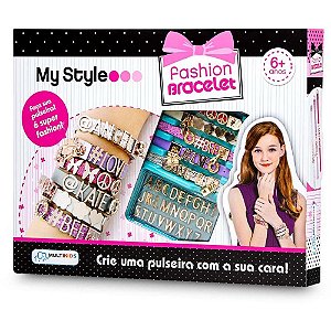 Brinquedo Para Menina My Style Kit Pulseiras C/Letra Kit Br097 Multikids