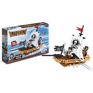 Brinquedo Para Montar Piratas Navio Batalha 100 Pcs Un 0507-6 Xalingo