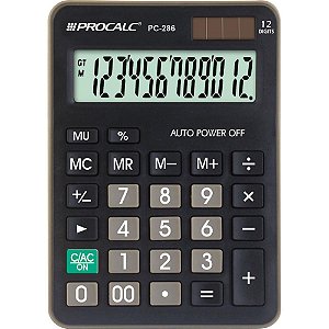 Calculadora De Mesa 12 Dig. Gde. Preta Pc286 Un 7468 Procalc