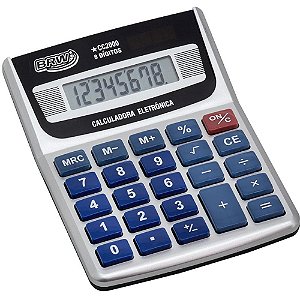 Calculadora De Mesa 8 Dig. 12,5x9,7x3,1cm Prata Un Cc2000 Brw